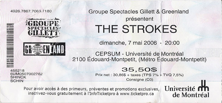 Strokes 2 Ticket